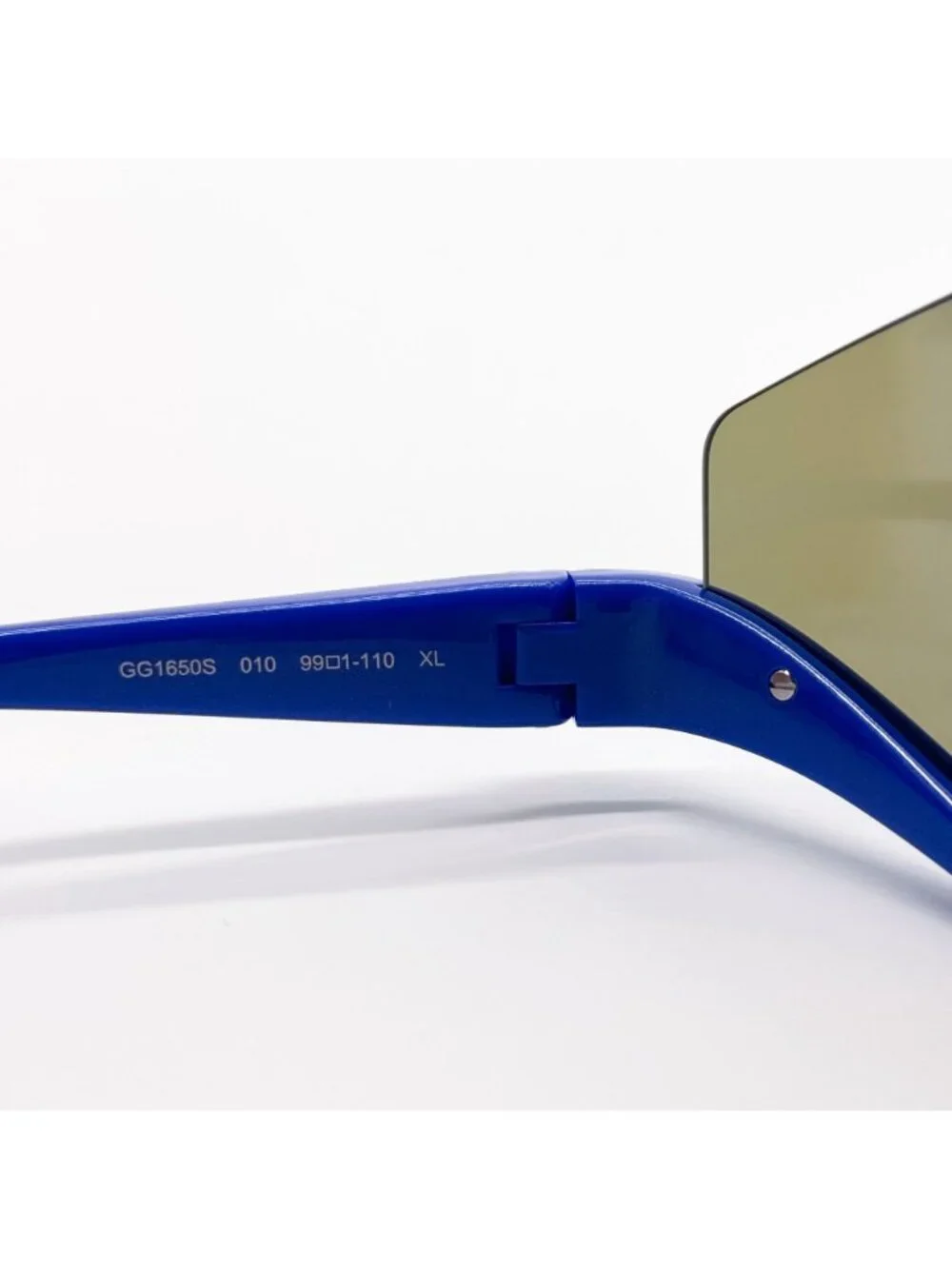 NEW GUCCI SUNGLASSES GG1650S 010 SHIELD BLUE UNISEX GUCCI EYEWEAR - Picture 7 of 9